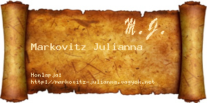 Markovitz Julianna névjegykártya
